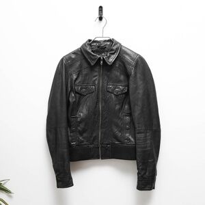 Amazing True Vintage 90's Super Soft Black Nappa Leather Biker Jacket